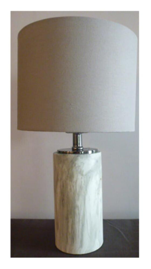 Craftmade 1 Light Metal Base Table Lamp in Faux Marble in White Finish Model: 86254