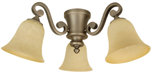 Craftmade 3 Arm Light Kit 3 Light Antique Scavo Glass With 3x9w LED in Antique Nickel Finish Model: LK35-AN-LED