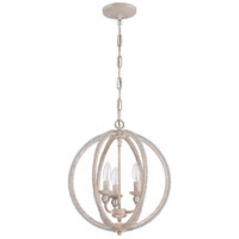 Craftmade 3 Light Mini Chandelier in Antique Linen Model: 1043C-ATL