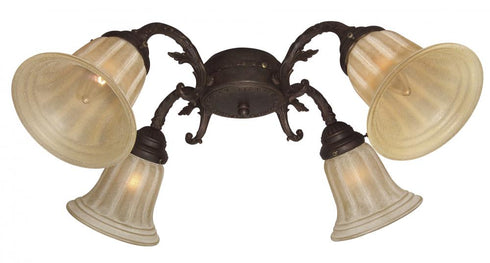 Craftmade 4 Light Cast Leaf Fitter With 4x9w LED in Aged Bronze Textured Finish Model: F430-AG-LED