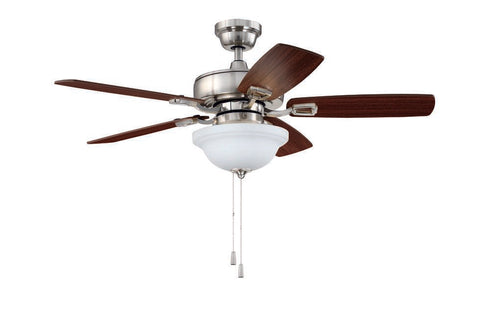 Craftmade 42 Inch Twist N Click in Brushed Polished Nickel With As Mahogany Blades Model: TCE42BNK5C1