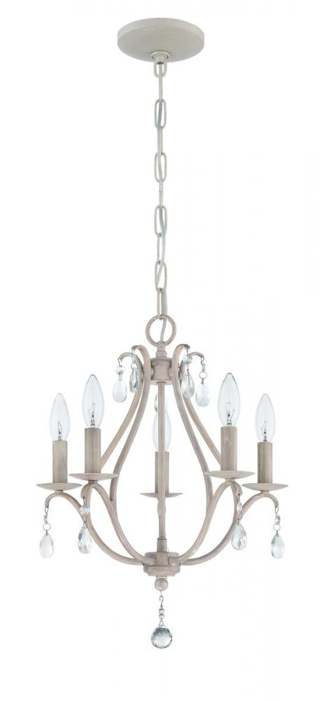 Craftmade 5 Light Mini Chandelier in Antique Linen Finish Model: 1015C-ATL