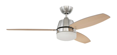 Craftmade 52 Inch Beltre in Brushed Polished Nickel With Brushed Nicke Maple Blades Model: BEL52BNK3-LED