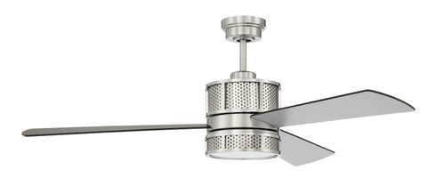Craftmade 52 Inch Morrison in Brushed Polished Nickel With Brushed Nicke Flat Black Blades Model: MRN52BNK3