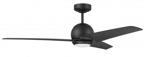 Craftmade 52 Inch Nate in Flat Black Finish in Flat Black Blades Light kit included (Optional) WiFi Control Model: NTE52FB3