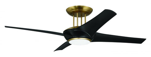 Craftmade 54 Inch Cam in Flat Blac Satin Brass With Flat Black Blades in Flat Black / Satin Brass Finish Model: CAM54FBSB4