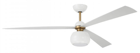 Craftmade 60 Inch Otto in Flat Blac Satin Brass With Flat Black Blades in Flat Black / Satin Brass Finish Model: OTT60FBSB3