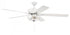 Craftmade 60 Inch Super Pro 101 Inch Whit Polished Nickel With Whit Washed Oak Blades in White / Polished Nickel Finish Model: S101WPLN5-60WWOK