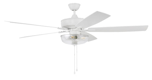 Craftmade 60 Inch Super Pro 101 Inch Whit Polished Nickel With Whit Washed Oak Blades in White / Polished Nickel Finish Model: S101WPLN5-60WWOK