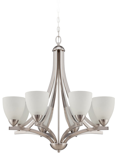 Craftmade Almeda 8 Light Chandelier in Satin Nickel Finish Model: 37728-SN