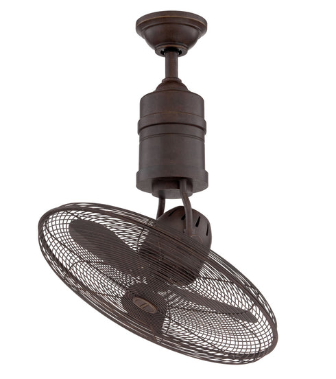 Craftmade Bellows III Indoor / Outdoor 21 Inch Rotating Cage Ceiling Fan Damp Rated in Aged Bronze Textured Finish Model: BW321AG3