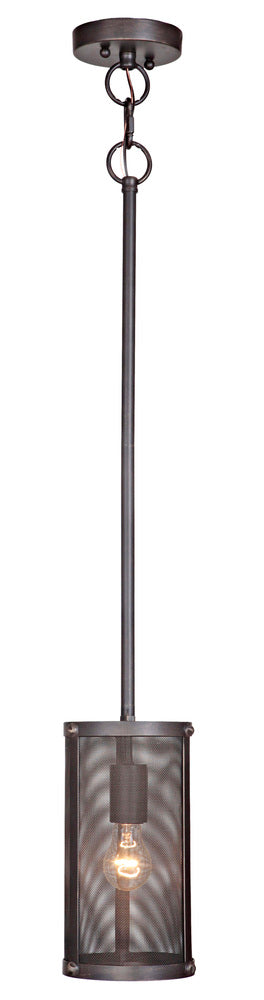 Craftmade Blacksmith 1 Light Mini Pendant in Matte Black Gilded Finish Model: 37191-MBKG
