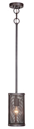 Craftmade Blacksmith 1 Light Mini Pendant in Matte Black Gilded Finish Model: 37191-MBKG