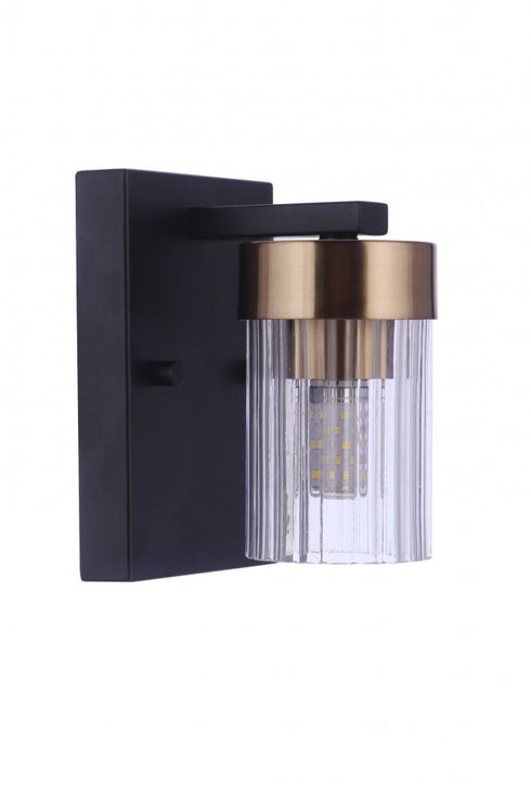 Craftmade Bond Street 1 Light Wall Sconce in Flat Blac Satin Brass in Flat Black / Satin Brass Finish Model: 11805FBSB1