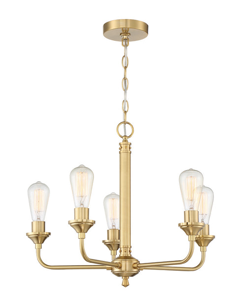 Craftmade Bridgestone 5 Light Chandelier in Brushed Polished Nickel Finish Model: 53025-BNK