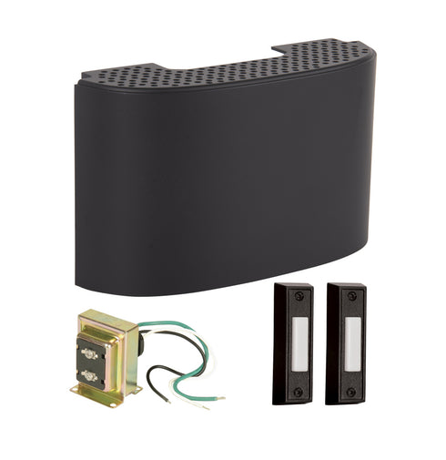 Craftmade Builder Chime Kit includes Chime Transformer 2 Black Buttons in Flat Black Finish Model: CK2001-FB