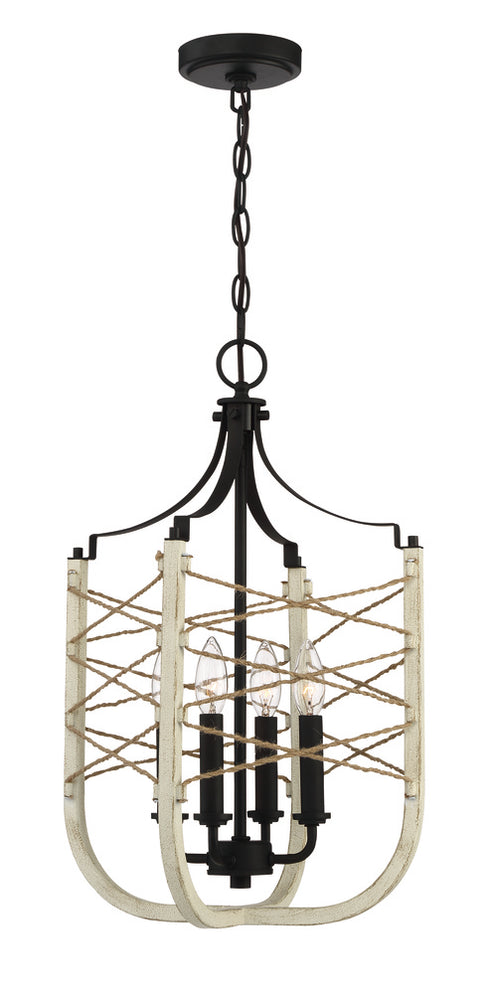 Craftmade Cavendish 4 Light Foyer in Cottage Whit Espresso Finish Model: 52334-CWESP