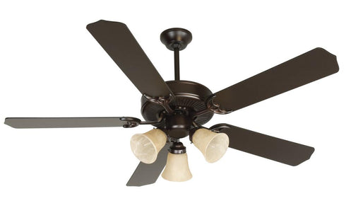 Craftmade CD 206 Three Light Ob Oiled Bronze Tea Stained Glass Fan Motor Without Blades Model: CDU206OB