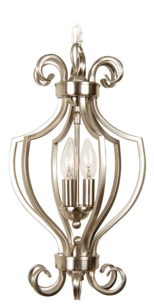 Craftmade Cecilia 3 Light Chandelier Cage in Brushed Satin Nickel Finish Model: 7110BNK3