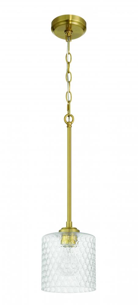 Craftmade Claire 1 Light Mini Pendant in Satin Brass Model: 60591-SB