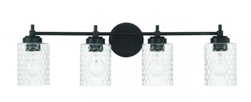 Craftmade Claire 4 Light Vanity in Flat Black Model: 60504-FB