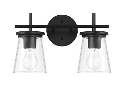 Craftmade Connell 2 Light Vanity in Flat Black Model: 60402-FB