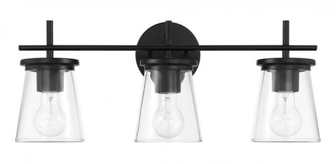 Craftmade Connell 3 Light Vanity in Flat Black Model: 60403-FB