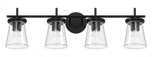 Craftmade Connell 4 Light Vanity in Flat Black Model: 60404-FB