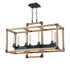 Craftmade Cubic 8 Light Linear Chandelier in Fired Stee Natural Wood Finish Model: 41528-FSNW