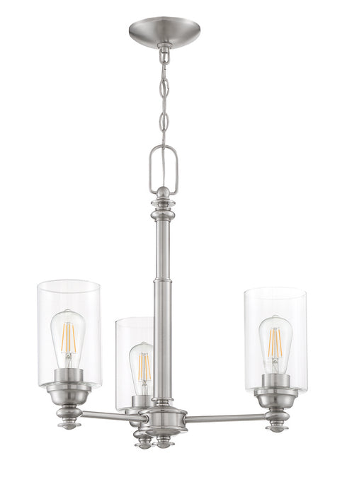 Craftmade Dardyn 3 Light Chandelier in Brushed Polished Nickel Finish Model: 49823-BNK-C