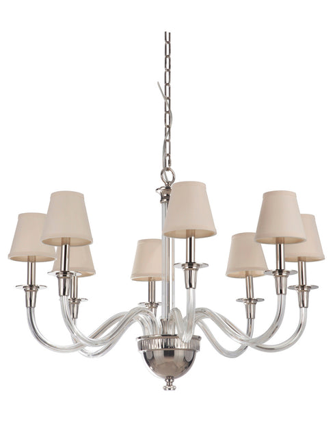 Craftmade Deran - Gallery 8 Light Chandelier in Polished Nickel Finish Model: 48028-PLN