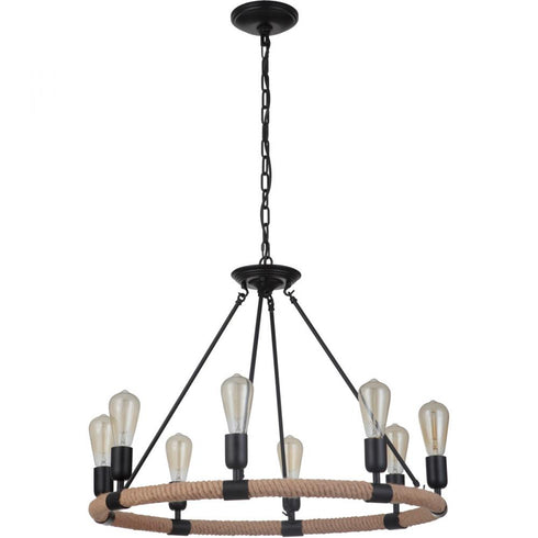 Craftmade Dillon 8 Light Chandelier in Flat Black Model: 51728-FB