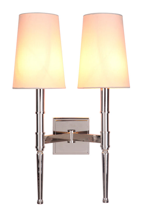 Craftmade Ella 2 Light Wall Sconce in Polished Nickel Finish Model: 44662-PLN