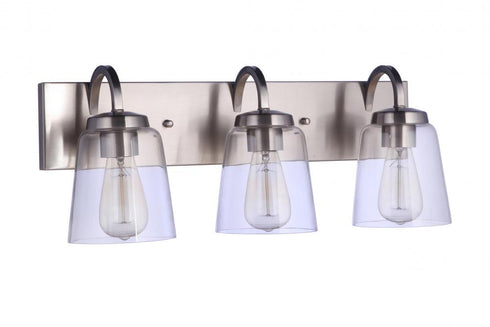 Craftmade Elsa 3 Light Vanity in Brushed Ploshed Nickel in Brushed Polished Nickel Finish Model: 16323BNK3