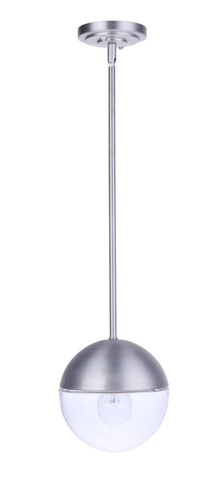 Craftmade Evie 1 Light Outdoor Pendant in Satin Aluminum Model: ZA3411-SA