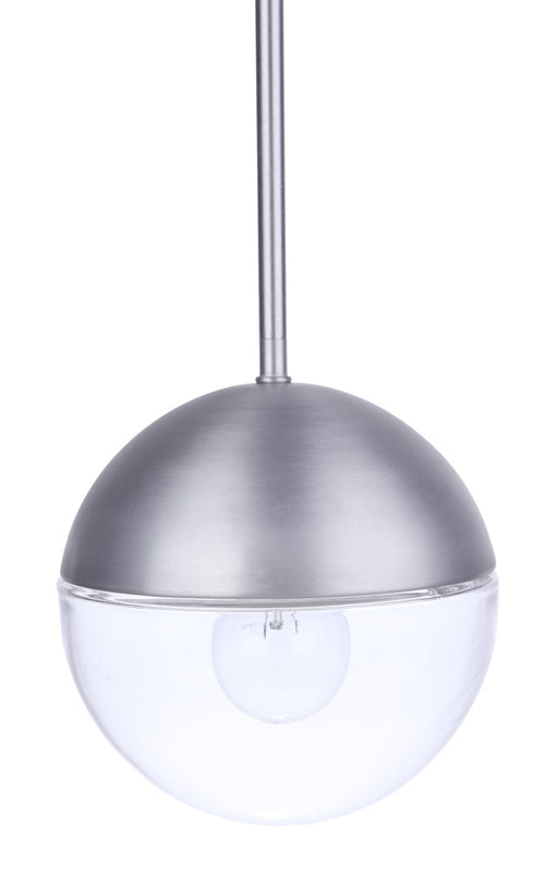 Craftmade Evie 1 Light Outdoor Pendant in Satin Aluminum Model: ZA3411-SA