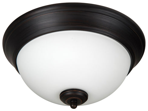 Craftmade Flushmount 2 Light 11 Inch Pro Builder Flush White Frost Glass in Aged Bronze Brushed Finish Model: XP11ABZ-2W