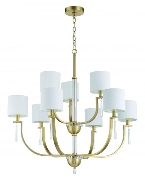 Craftmade Fortuna 9 Light Chandelier in Satin Brass Model: 58229-SB