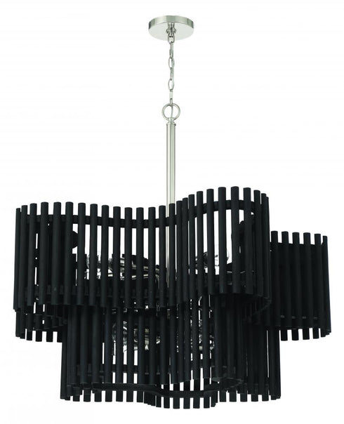 Craftmade Freeform 10 Light Chandelier in Polished Nicke Black Walnut in Polished Nickel / Black Walnut Finish Model: 58410-PLNBWN