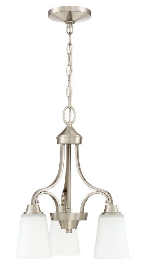 Craftmade Grace 3 Light Down Chandelier in Brushed Polished Nickel Finish Model: 41913-BNK