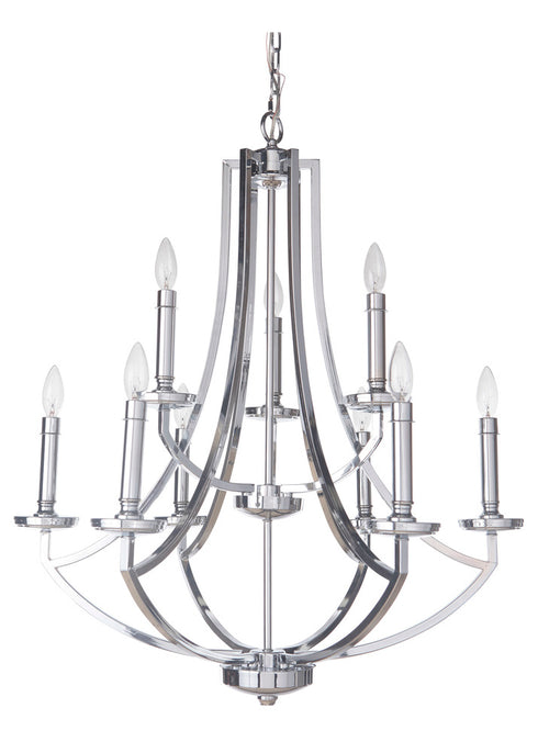 Craftmade Hayden 9 Light Chandelier in Chrome Finish Model: 40029-CH