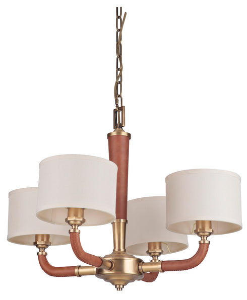 Craftmade Huxley - Gallery 4 Light Chandelier in Vintage Brass Finish Model: 48124-VB
