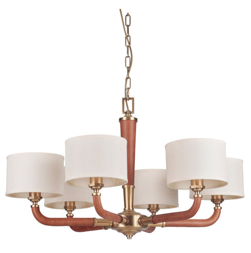 Craftmade Huxley - Gallery 6 Light Chandelier in Vintage Brass Finish Model: 48126-VB