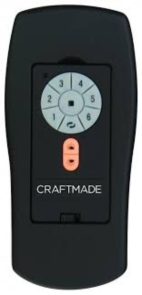 Craftmade IDC2 Remote Control 6 Speed Up light & Reverse in Flat Black Finish Model: IDC2-REMOTE