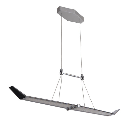 Craftmade Jetstream 2 Light 2 Arm LED Medium Chandelier in Chrome Finish Model: 47490-CH-LED