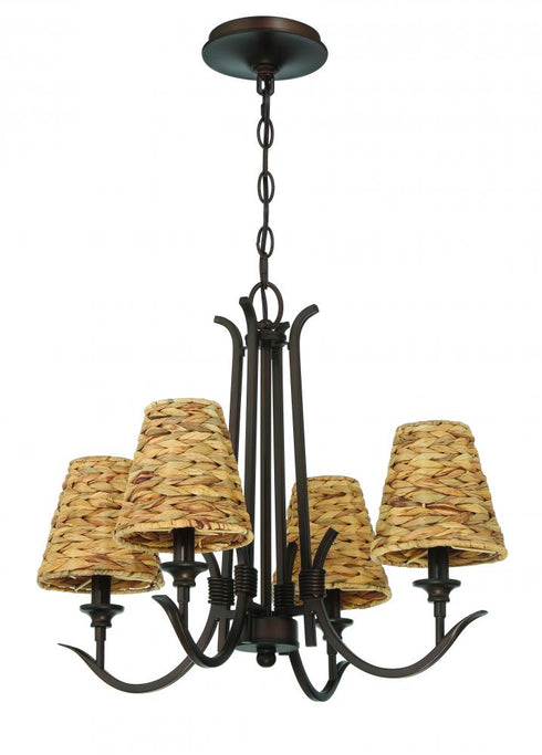 Craftmade Kokomo 4 Light Chandelier in Aged Bronze Brushed Model: 58324-ABZ