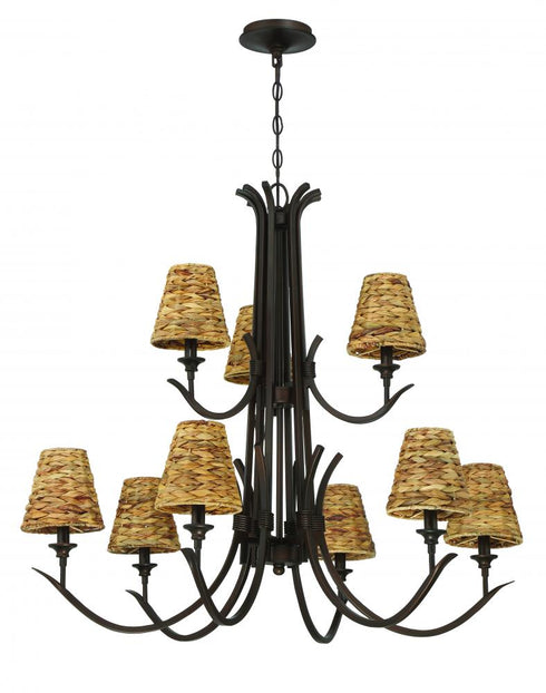 Craftmade Kokomo 9 Light Chandelier in Aged Bronze Brushed Model: 58329-ABZ