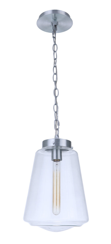 Craftmade Laclede 1 Light Large Outdoor Pendant in Satin Aluminum Model: ZA3821-SA