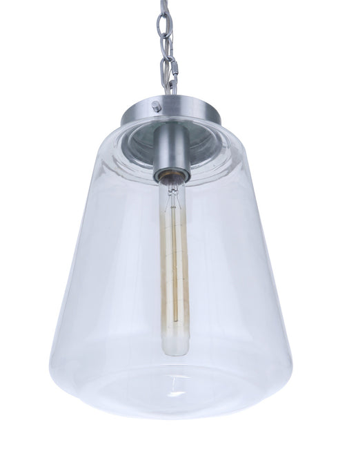 Craftmade Laclede 1 Light Large Outdoor Pendant in Satin Aluminum Model: ZA3821-SA