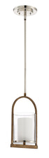 Craftmade Lark 1 Light Pendant in Polished Nicke Whiskey Barrel Finish Model: 46491-PLNWB